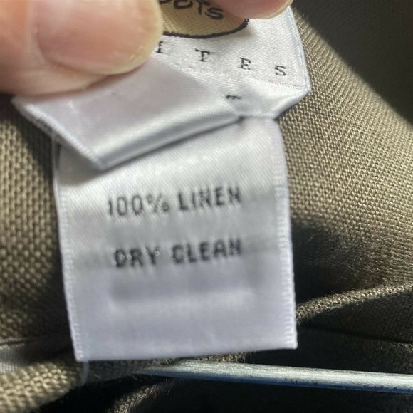 Talbots Skirt Irish Linen Brown Knee Length slits - Picture 10 of 10